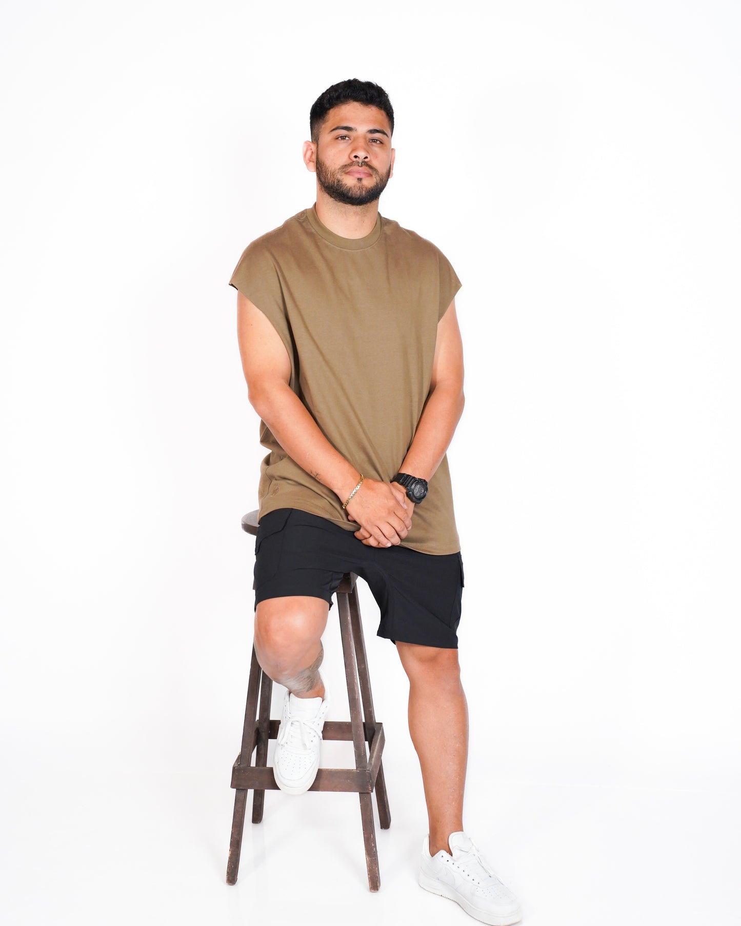 TANK TOP OVERSIZE OSLO 315G - MARRÓN VERDOSO