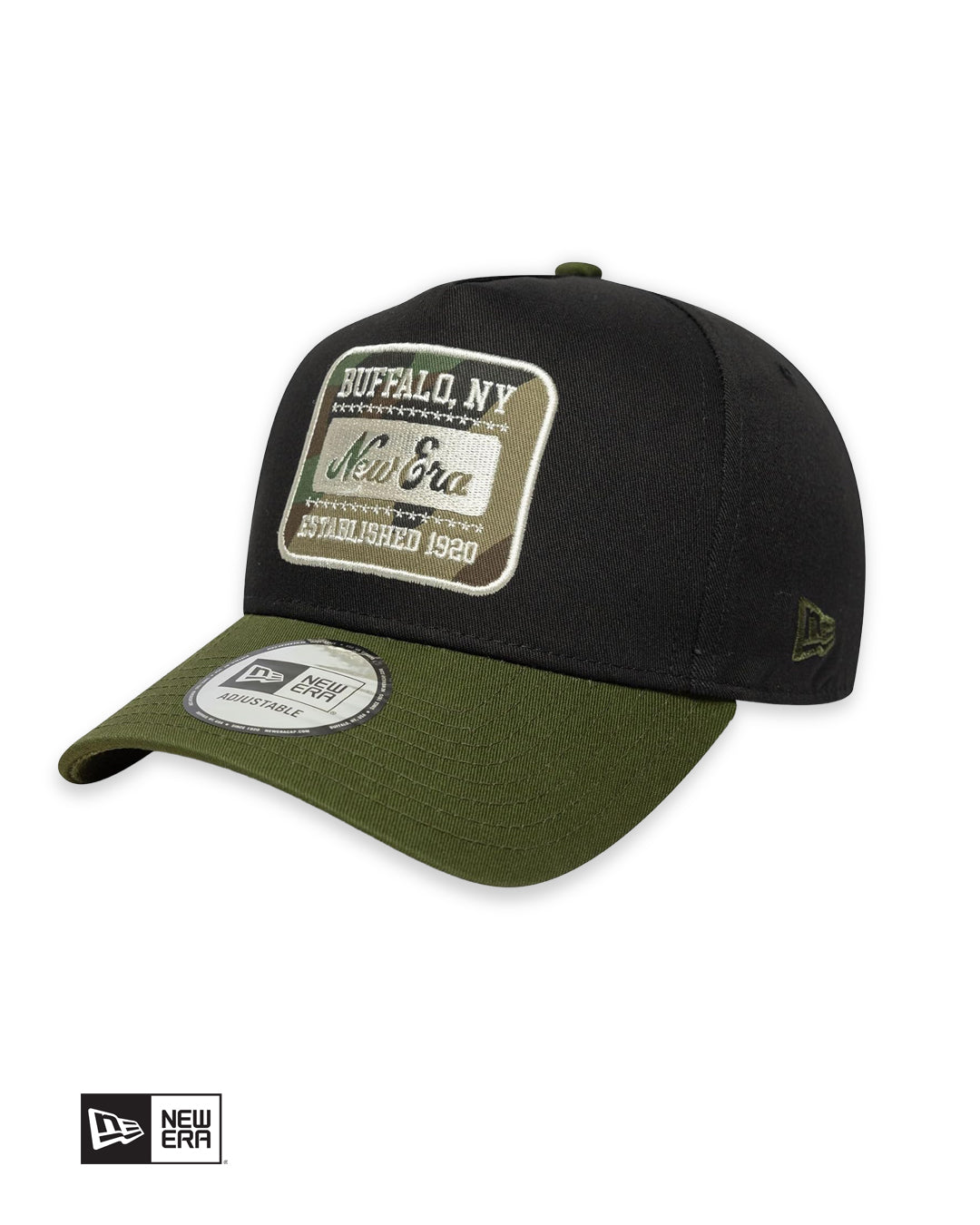 GORRA NEW ERA CAMO PATCH E-FRAME NEGRO/VERDE OLIVO