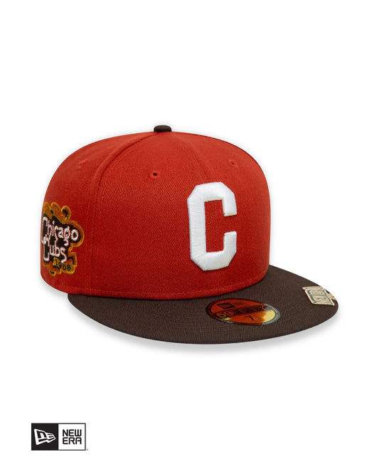 GORRA NEW ERA CHICAGO CUBS VISOR CLIP 59FIFTY - NARANJA/CAFÉ