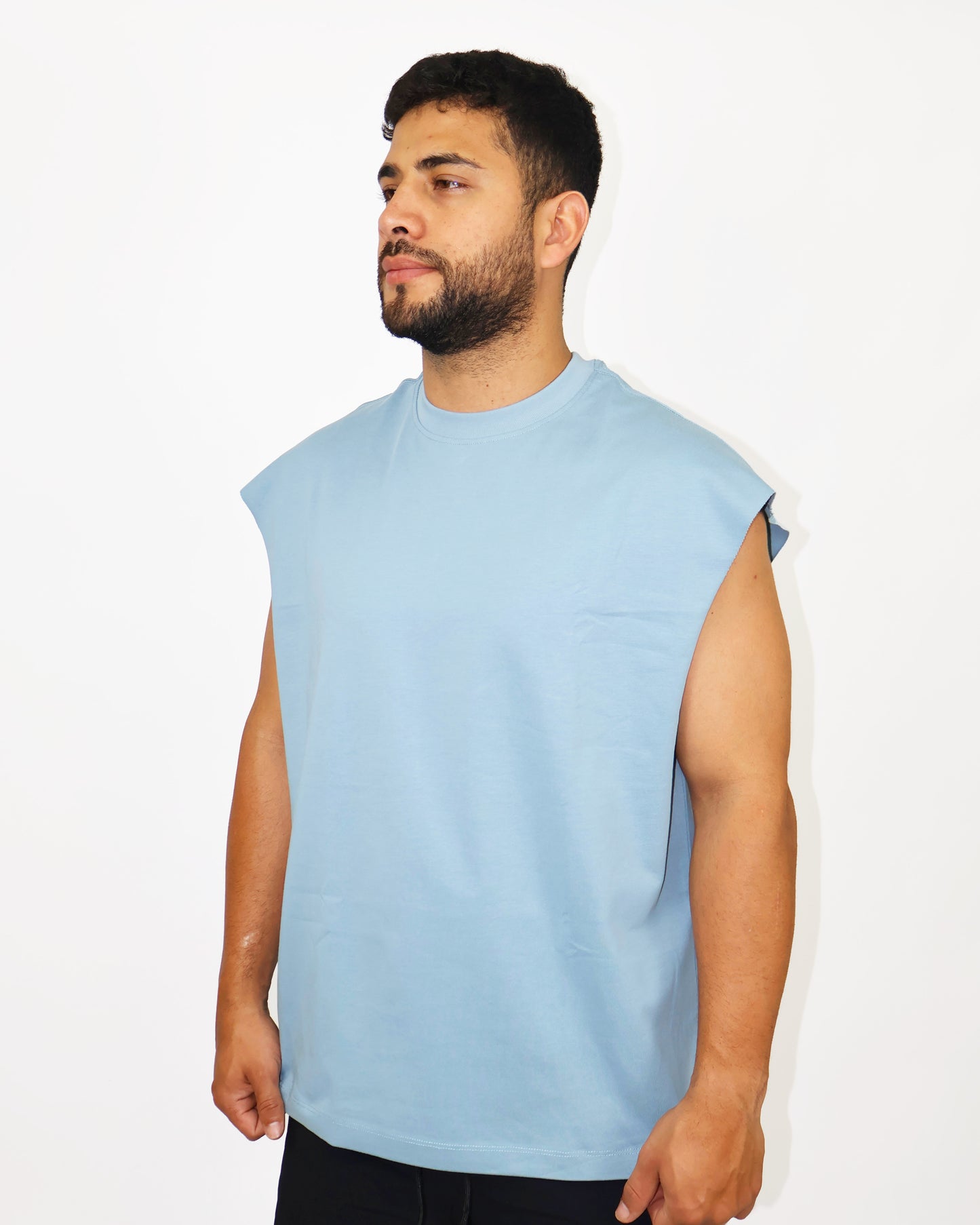 TANK TOP OVERSIZE OSLO 315G - CELESTE