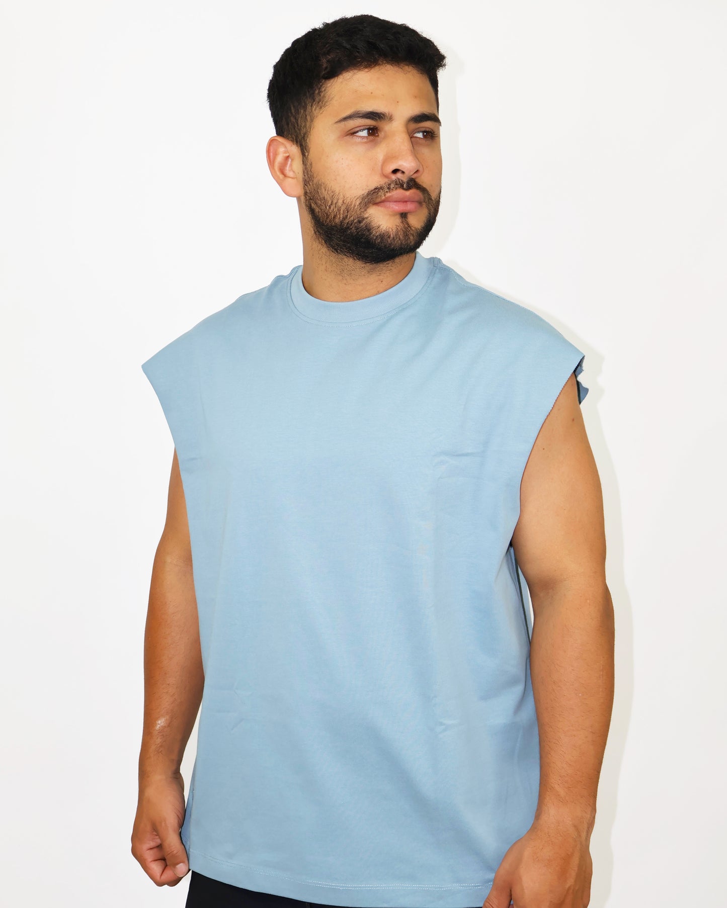 TANK TOP OVERSIZE OSLO 315G - CELESTE