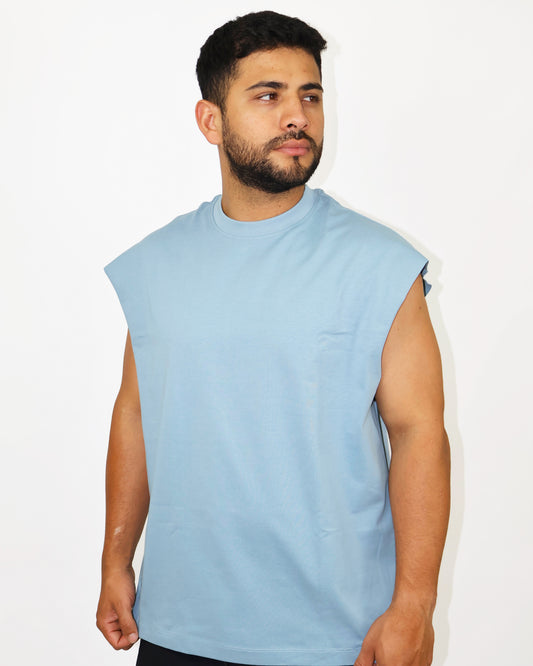 TANK TOP OVERSIZE OSLO 315G - CELESTE