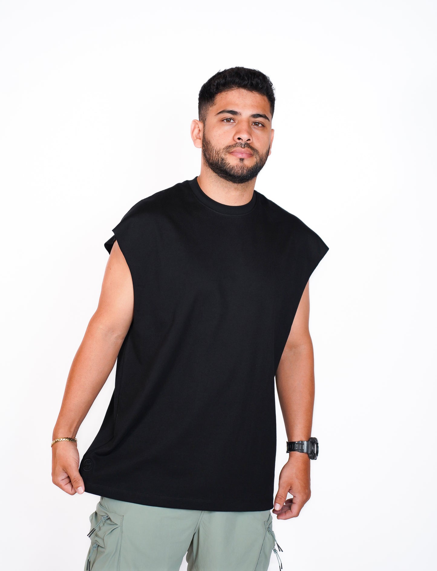 TANK TOP OVERSIZE OSLO 315G - NEGRO