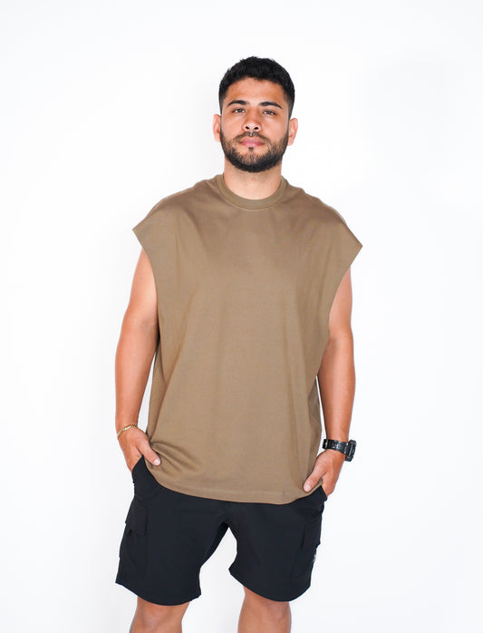 TANK TOP OVERSIZE OSLO 315G - MARRÓN VERDOSO