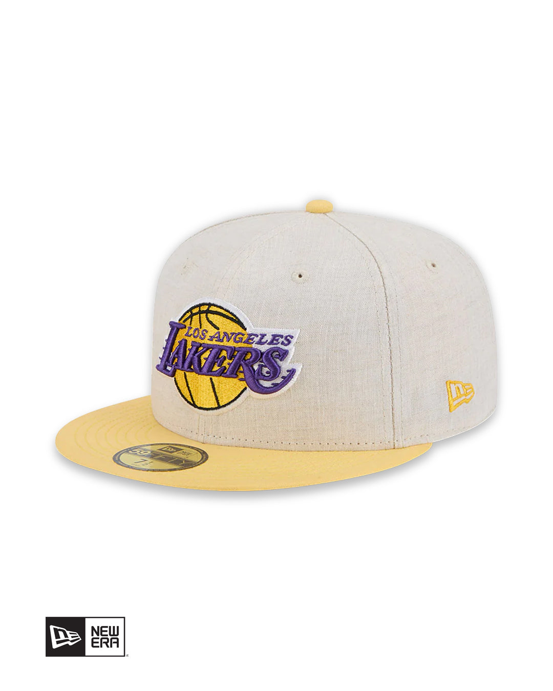 GORRA NEW ERA LOS ANGELES LAKERS LINEN 59FIFTY - CREMA/AMARILLO