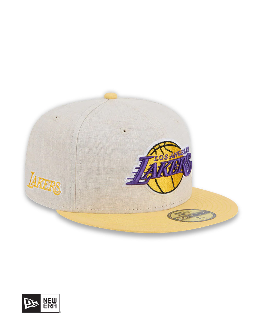 GORRA NEW ERA LOS ANGELES LAKERS LINEN 59FIFTY - CREMA/AMARILLO